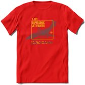 F-101 Vliegtuig T-Shirt | Unisex leger Kleding | Dames - Heren Straaljager shirt | Army F16 | Grappig bouwpakket Cadeau | - Rood - S