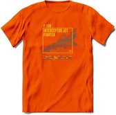 F-106 Vliegtuig T-Shirt | Unisex leger Kleding | Dames - Heren Straaljager shirt | Army F16 | Grappig bouwpakket Cadeau | - Oranje - S