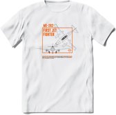 ME-262 Vliegtuig T-Shirt | Unisex leger Kleding | Dames - Heren Straaljager shirt | Army F16 | Grappig bouwpakket Cadeau | - Wit - XXL