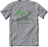 F-101 Vliegtuig T-Shirt | Unisex leger Kleding | Dames - Heren Straaljager shirt | Army F16 | Grappig bouwpakket Cadeau | - Donker Grijs - Gemaleerd - S