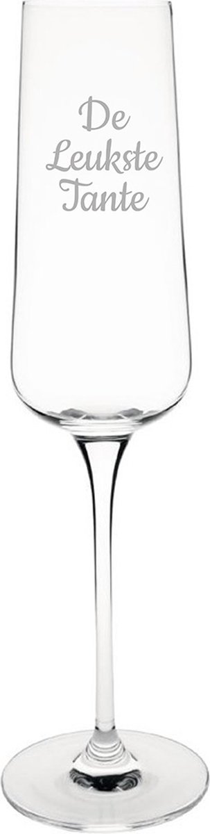 Gegraveerde Champagneglas 27cl De Leukste Tante