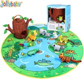 Loua's Jungle baby speelmat met 8 knuffeldieren - baby speelkleed - babygym - baby speelkleed gym - speelkleed met boog