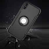 Mobigear Hoesje geschikt voor Apple iPhone X Telefoonhoesje Hardcase | Mobigear Armor Ring Backcover Shockproof met Ringhouder | Schokbestendig iPhone X Telefoonhoesje | Anti Shock Proof - Grijs