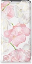 Stand Case Hoesje Cadeau voor Mama Geschikt voor Samsung Galaxy S22 Smart Cover Mooie Bloemen