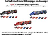 Gearbox-Transporttruck met dubbele oplegger en 6 auto's