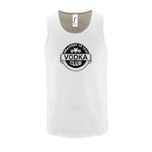 Witte Tanktop sportshirt met "Member of the Vodka club" Print Zwart Size M