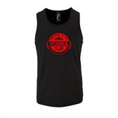 Zwarte Tanktop sportshirt met "Member of the Vodka club" Print Rood Size XL