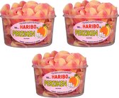 3 silo's Haribo Perziken á 150 stuks - Voordeelverpakking Snoepgoed