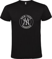 Zwart T-shirt ‘New York Yankees’ Zilver Maat XS