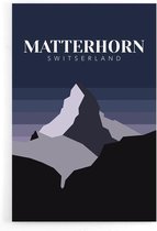 Walljar - Matterhorn Switserland Night II - Muurdecoratie - Poster