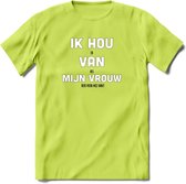 Ik hou van mijn vrouw Bier T-Shirt | Unisex Kleding | Dames - Heren Feest shirt | Drank | Grappig Verjaardag Cadeau tekst | - Groen - M