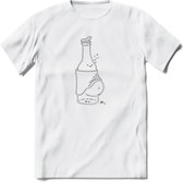 Bierbuik Bier T-Shirt | Unisex Kleding | Dames - Heren Feest shirt | Drank | Grappig Verjaardag Cadeau tekst | - Wit - 3XL