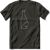Bierbuik Bier T-Shirt | Unisex Kleding | Dames - Heren Feest shirt | Drank | Grappig Verjaardag Cadeau tekst | - Donker Grijs - L
