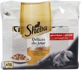 5x - Sheba - Délices Du Jour - Gevogelte in saus - 5 verpakkingen van 15x50g