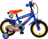 Vélo pour enfants Paw Patrol - Garçons - 12 pouces - Blauw - Deux freins à main - Selle jaune - Avec porte-bouteille