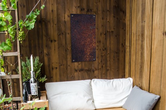 Affiche de jardin Rouille - Zwart - Tôle d'acier - 40x80 cm - Décoration murale Extérieur - Affiche de jardin - Toile de jardin - Affiche de clôture - Peinture de jardin