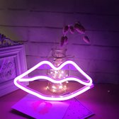 Everygoods Neon Lips Signs Batterij Aangedreven Kunst Decoratieve Lichten Voor Valentijnsdag Cadeau/Kinderkamer /Verjaardagsfeest/Feest/Bruiloft Decoratie (Roze)