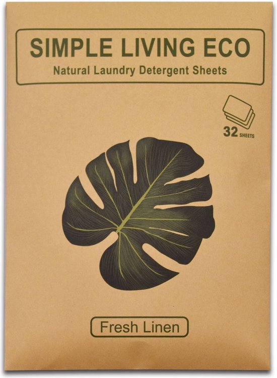 Simple Living Eco - Wasstrips - Detergent Sheets - Fresh Linen - 32 wasbeurten