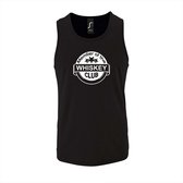 Zwarte Tanktop sportshirt met "Member of the Whiskey club" Print Wit Size L