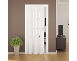 Fortesrl Luciana vouwdeur glas in kleur wit met slot BxH 88.5x214 cm