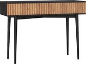 Scandinavian Black Piano - Sidetable - 2 lades - massief acacia - naturel - zwarte omkasting