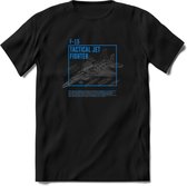 F-15 Vliegtuig T-Shirt | Unisex leger Kleding | Dames - Heren Straaljager shirt | Army F16 | Grappig bouwpakket Cadeau | - Zwart - L