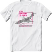 F-101 Vliegtuig T-Shirt | Unisex leger Kleding | Dames - Heren Straaljager shirt | Army F16 | Grappig bouwpakket Cadeau | - Wit - 3XL