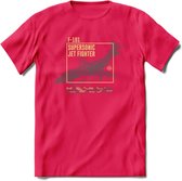 F-101 Vliegtuig T-Shirt | Unisex leger Kleding | Dames - Heren Straaljager shirt | Army F16 | Grappig bouwpakket Cadeau | - Roze - L