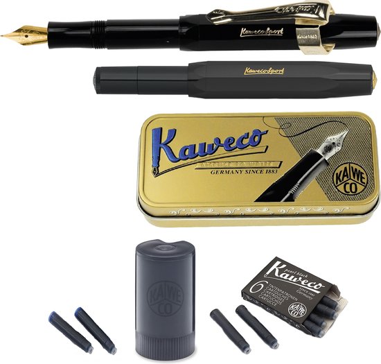 Meer Uiterlijk pastel Kaweco Cadeauset nr.1 (5delig) Vulpen Sport Classic Black Fountain Pen -  Breed | bol.com