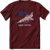 F-106 Vliegtuig T-Shirt | Unisex leger Kleding | Dames - Heren Straaljager shirt | Army F16 | Grappig bouwpakket Cadeau | - Burgundy - XL