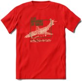 F-101 Vliegtuig T-Shirt | Unisex leger Kleding | Dames - Heren Straaljager shirt | Army F16 | Grappig bouwpakket Cadeau | - Rood - S