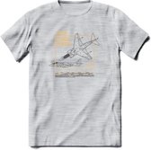 AV-8B Vliegtuig T-Shirt | Unisex leger Kleding | Dames - Heren Straaljager shirt | Army F16 | Grappig bouwpakket Cadeau | - Licht Grijs - Gemaleerd - XXL