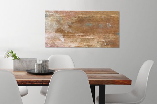 Toile Peinture Rouille - Métal - Plaques - 80x40 cm - Décoration murale