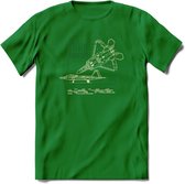 F-22 Vliegtuig T-Shirt | Unisex leger Kleding | Dames - Heren Straaljager shirt | Army F16 | Grappig bouwpakket Cadeau | - Donker Groen - L