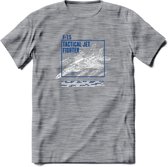 F-15 Vliegtuig T-Shirt | Unisex leger Kleding | Dames - Heren Straaljager shirt | Army F16 | Grappig bouwpakket Cadeau | - Donker Grijs - Gemaleerd - XL