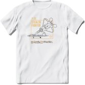 F-22 Vliegtuig T-Shirt | Unisex leger Kleding | Dames - Heren Straaljager shirt | Army F16 | Grappig bouwpakket Cadeau | - Wit - XXL