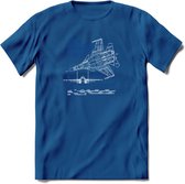 SU-33 Vliegtuig T-Shirt | Unisex leger Kleding | Dames - Heren Straaljager shirt | Army F16 | Grappig bouwpakket Cadeau | - Donker Blauw - XL