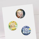 Qraphy | Vincent van Gogh | Stickervel met 3 QR-codes | Stuur een Persoonlijke Videoboodschap!