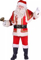 Kerstman kostuum polestar - luxe fleece kerstman - gouden boord - maat L