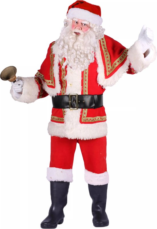 Centimeter lila karbonade Kerstman kostuum polestar - luxe fleece kerstman - gouden boord - maat L |  bol.com