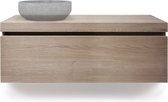 Looox Wood collection Wooden Drawer BoX ladenkast met 1 lade 120x45x46cm met softclose eiken old grey