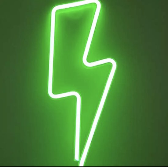 Neon Lamp Verlichting - Bliksem Groen Vormige - Nachtlampje - Sfeerverlichting - Wandlamp