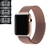 Compatible Apple Watch Bandje - Milanese Watch Band - Apple Watch Series 1/2/3/4/5/6/SE/7 - 42/44/45mm - Aluminium Goud