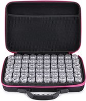 Luxe Opbergtas / koffer met 60 potjes Roze voor Diamond Painting