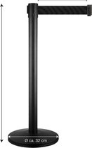Q Pole - afzetpaal - zwart staal- lint zwart 2,15 meter
