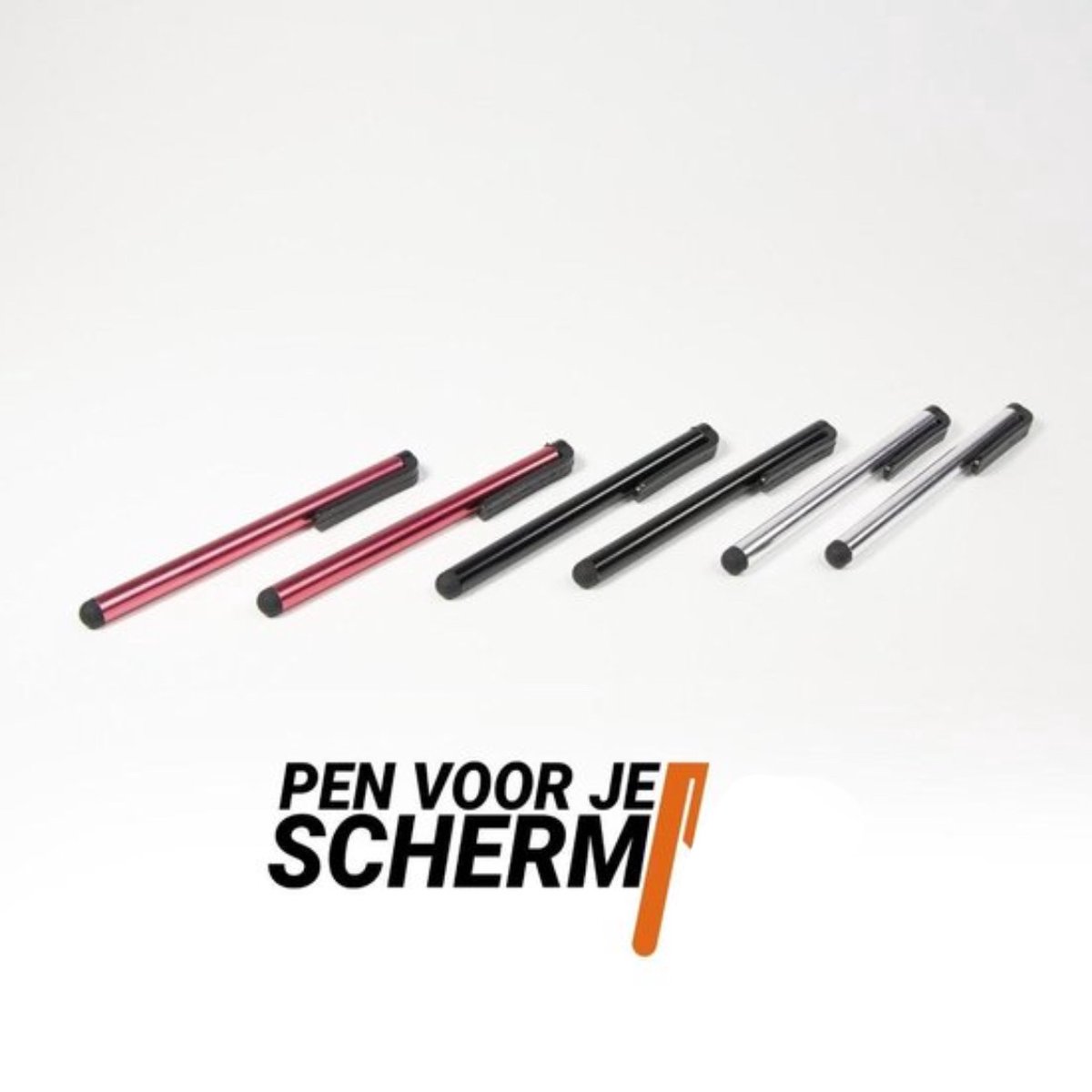 Touchscreen Pennen - Touchscreen Stick - Smartphone Pen - Tablet Pen - Diverse Kleuren - Per 6 Stuks - Merkloos