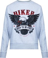 Sweater Biker - Born to be Free - Adelaar - Grijs - Maat L