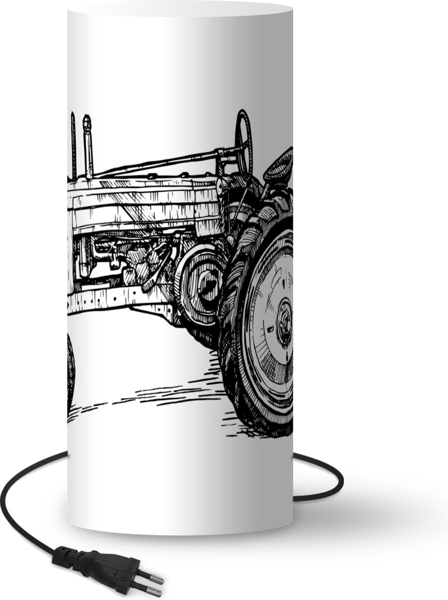 Lamp - Nachtlampje - Tafellamp slaapkamer - Vintage tractor - 33 cm hoog - Ø14.3 cm - Inclusief LED lamp