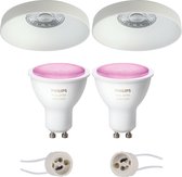 Luxino Vrito Pro - Inbouw Rond - Mat Wit - Ø82mm - Philips Hue - LED Spot Set GU10 - White and Color Ambiance - Bluetooth