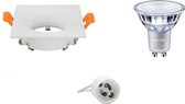 LED Spot Set - GU10 Fitting - Inbouw Vierkant - Mat Wit - 85mm - Philips - MASTER 927 36D VLE - 3.7W - Warm Wit 2200K-2700K - DimTone Dimbaar